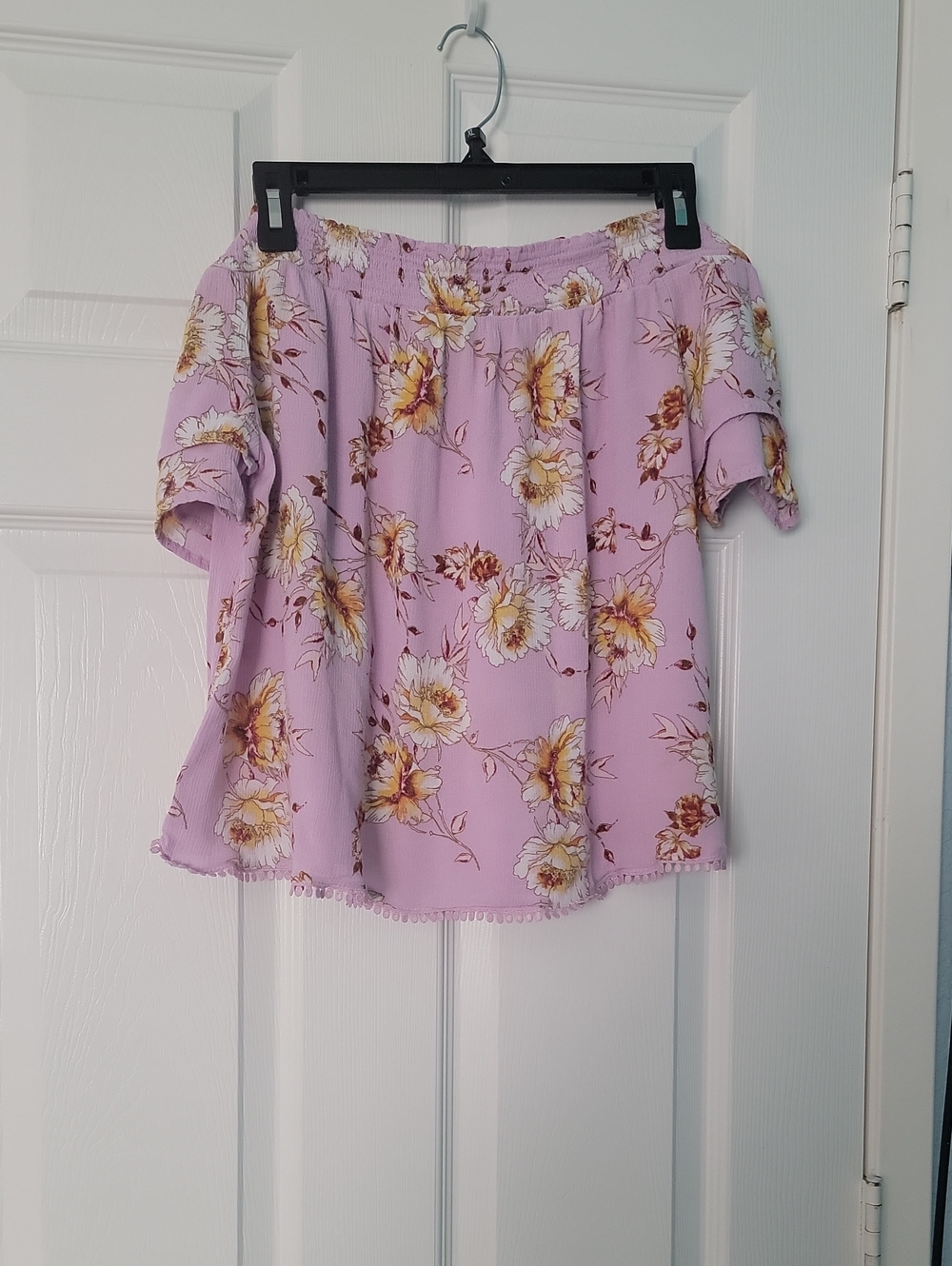 Rewind Lavender Floral Off-Shoulder Blouse